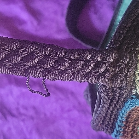 The Sak Blue Multicolor Crochet Tote Bag Shoulder Purse - Picture 6 of 9